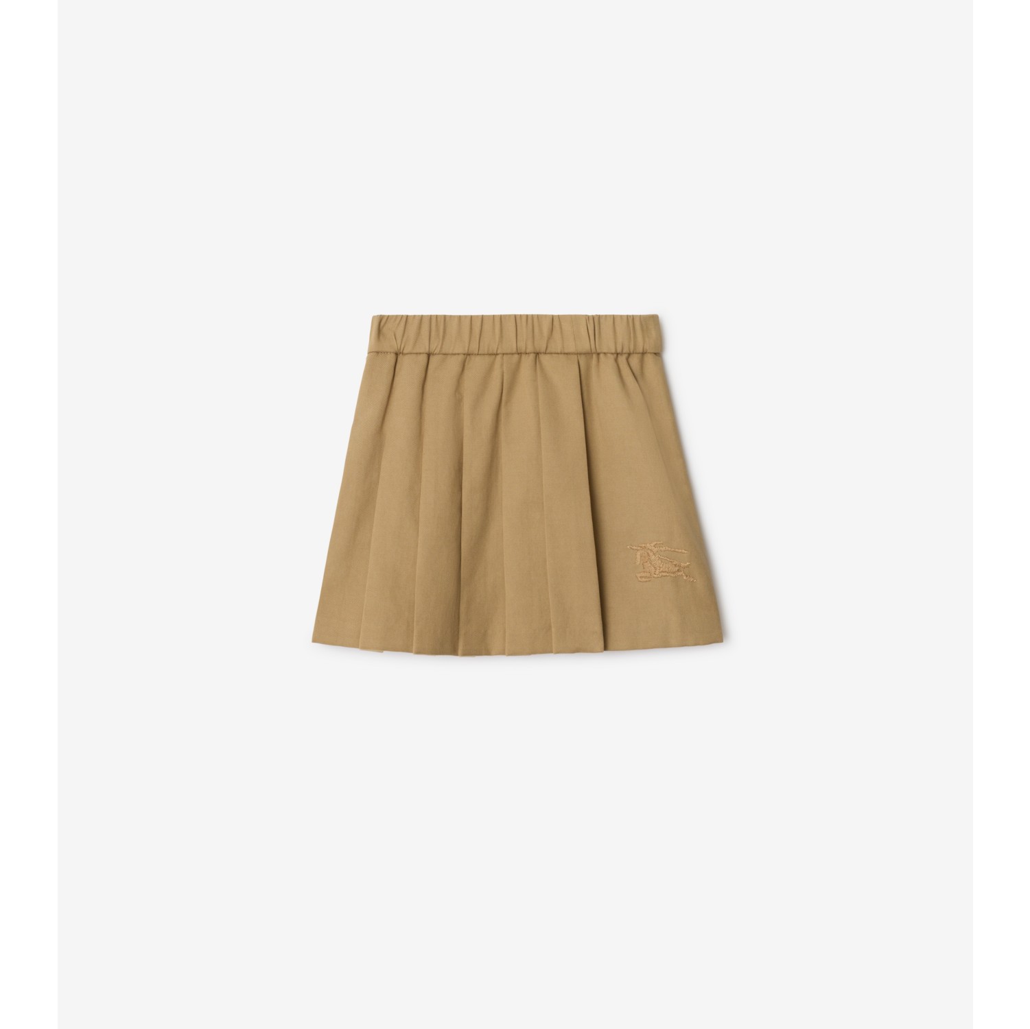 Pleated Cotton Blend Skirt