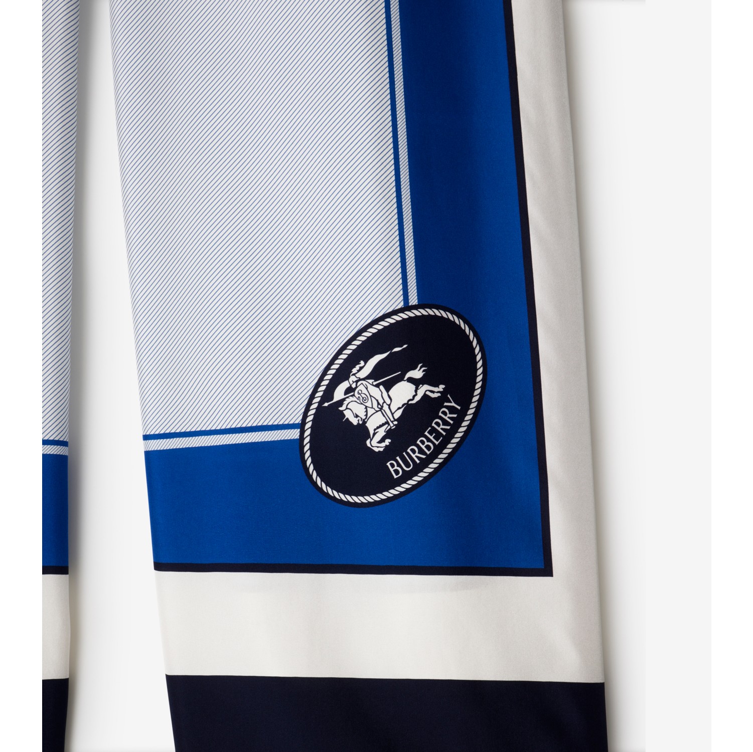 Knight Stamp Box Silk Poplin Trousers in Ink - Women | Burberry® Official