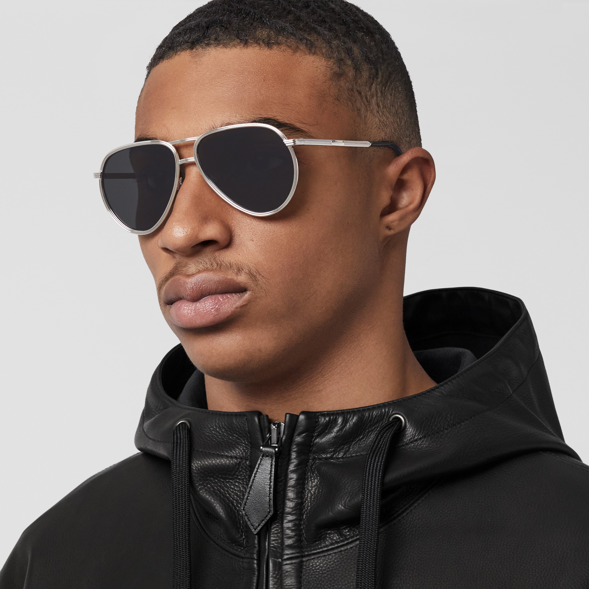 Pilot Sunglasses in Black - Men | Burberry® Official - 3