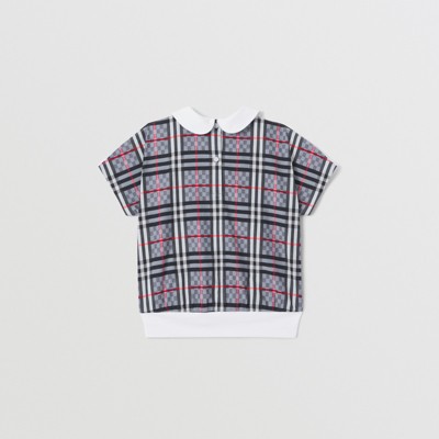 burberry pattern collar t shirt