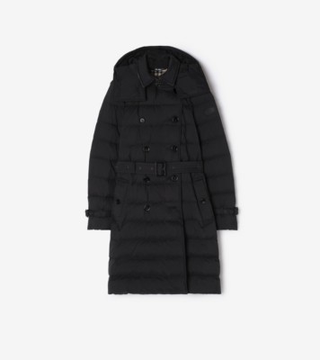Burberry black label 3WAY トレンチコート ダウンベスト ミッドレングス ナイロン オードリー ダウンコート (ブラック