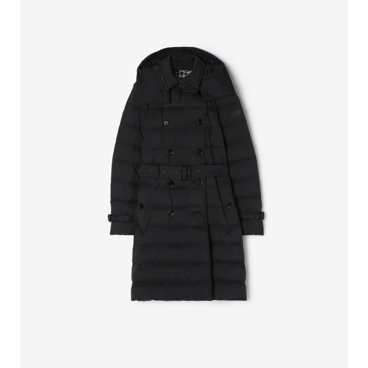  Check Mid-length Nylon Audley Puffer Coat