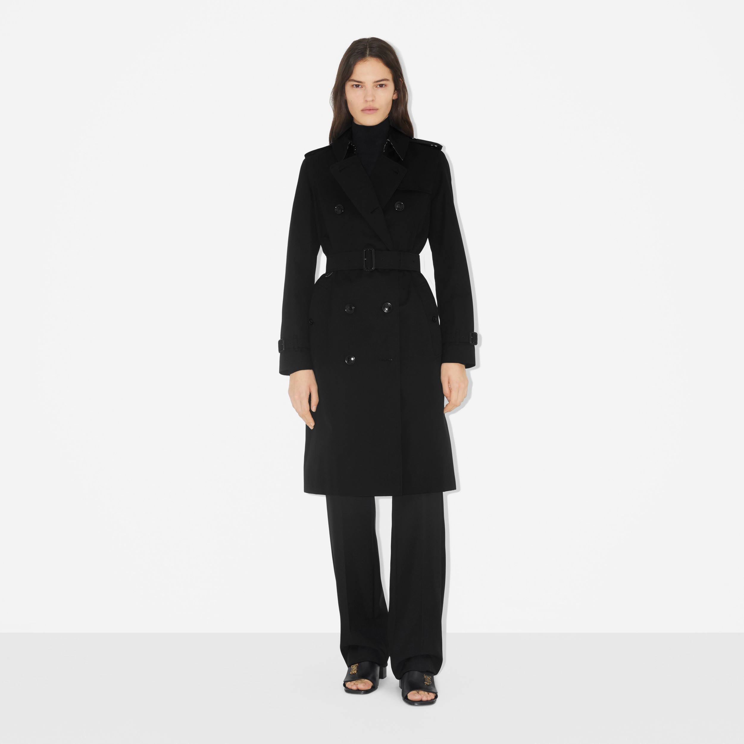 Long Kensington Heritage Trench Coat in Black - Women | Burberry® Official