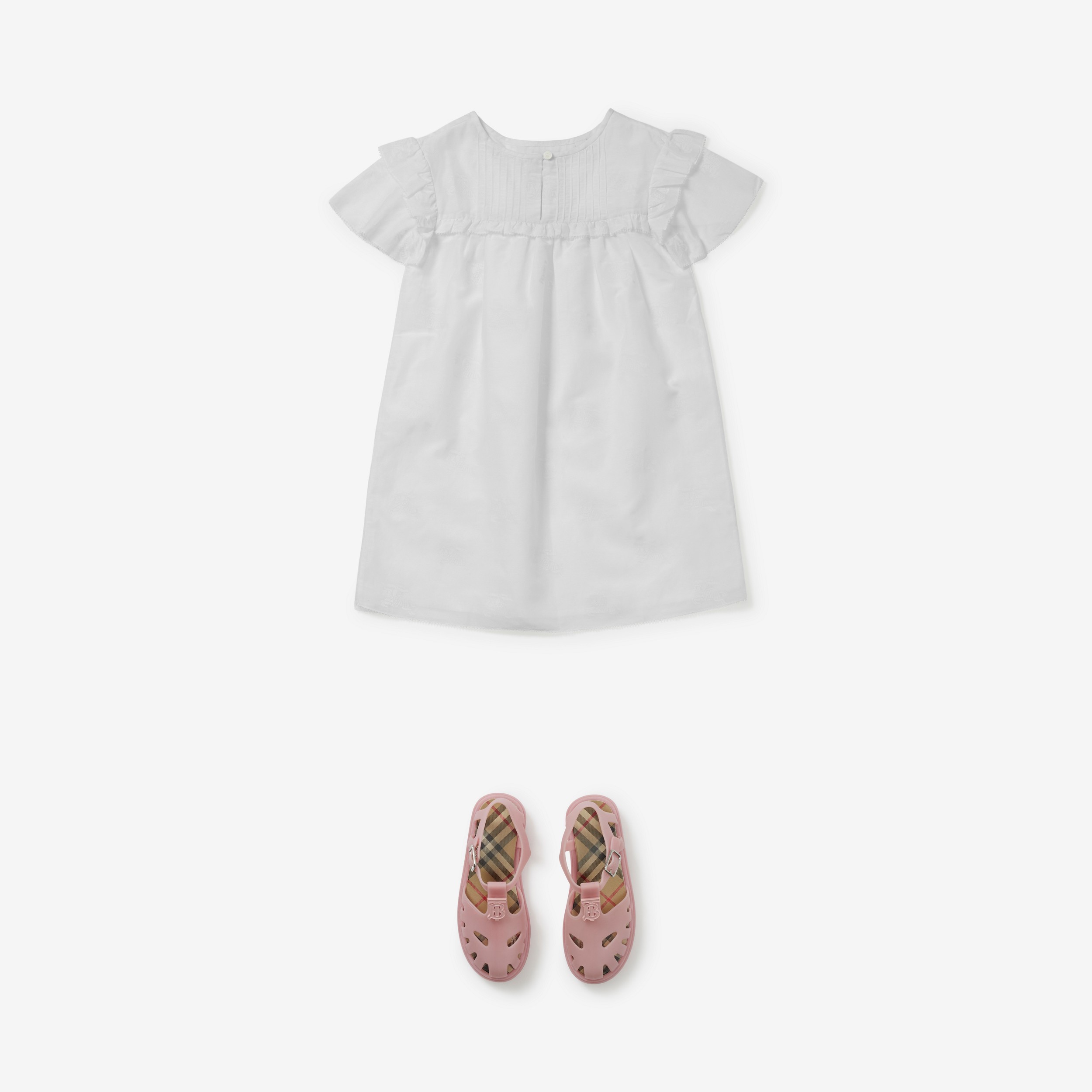 Kleid aus Baumwolle und Seide mit EKD-Motiven (Weiß) | Burberry® - 3
