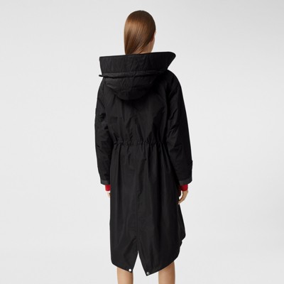 detachable hood taffeta parka