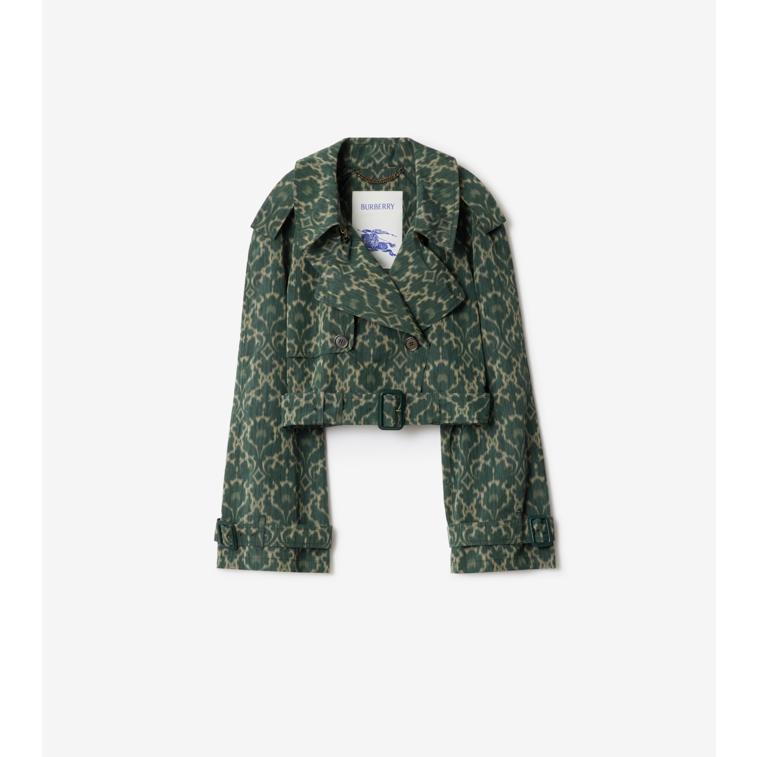 Cropped Baroque Viscose Blend Trench Jacket