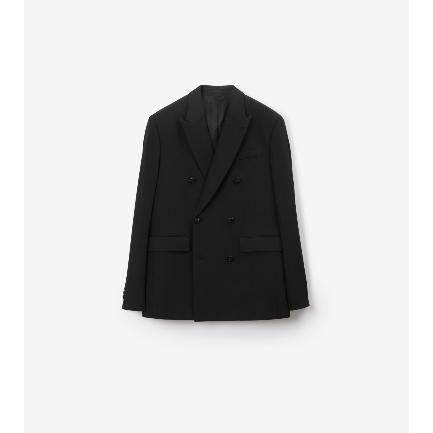 Wool Oversized Tailored Jacket in Black Men Burberry Official