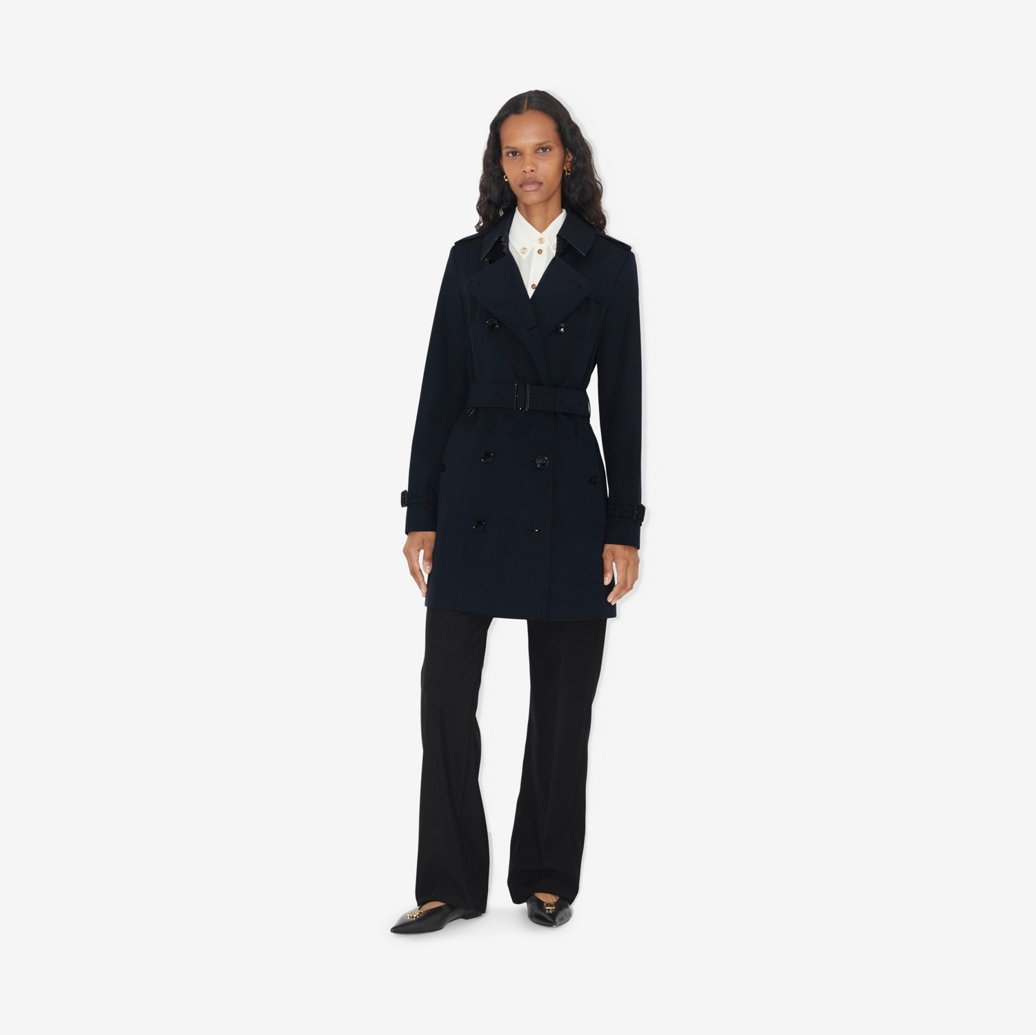 Trench coat Heritage Chelsea corto (Azul Penumbra) - Mujer | Burberry® oficial