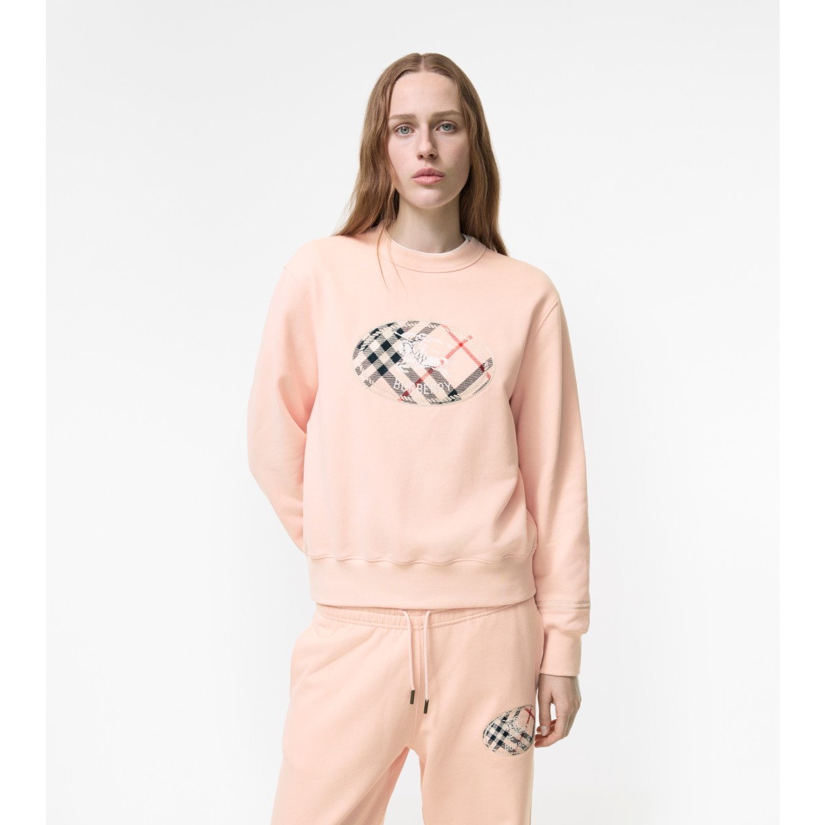  Check Knight Stamp Cotton Sweatshirt