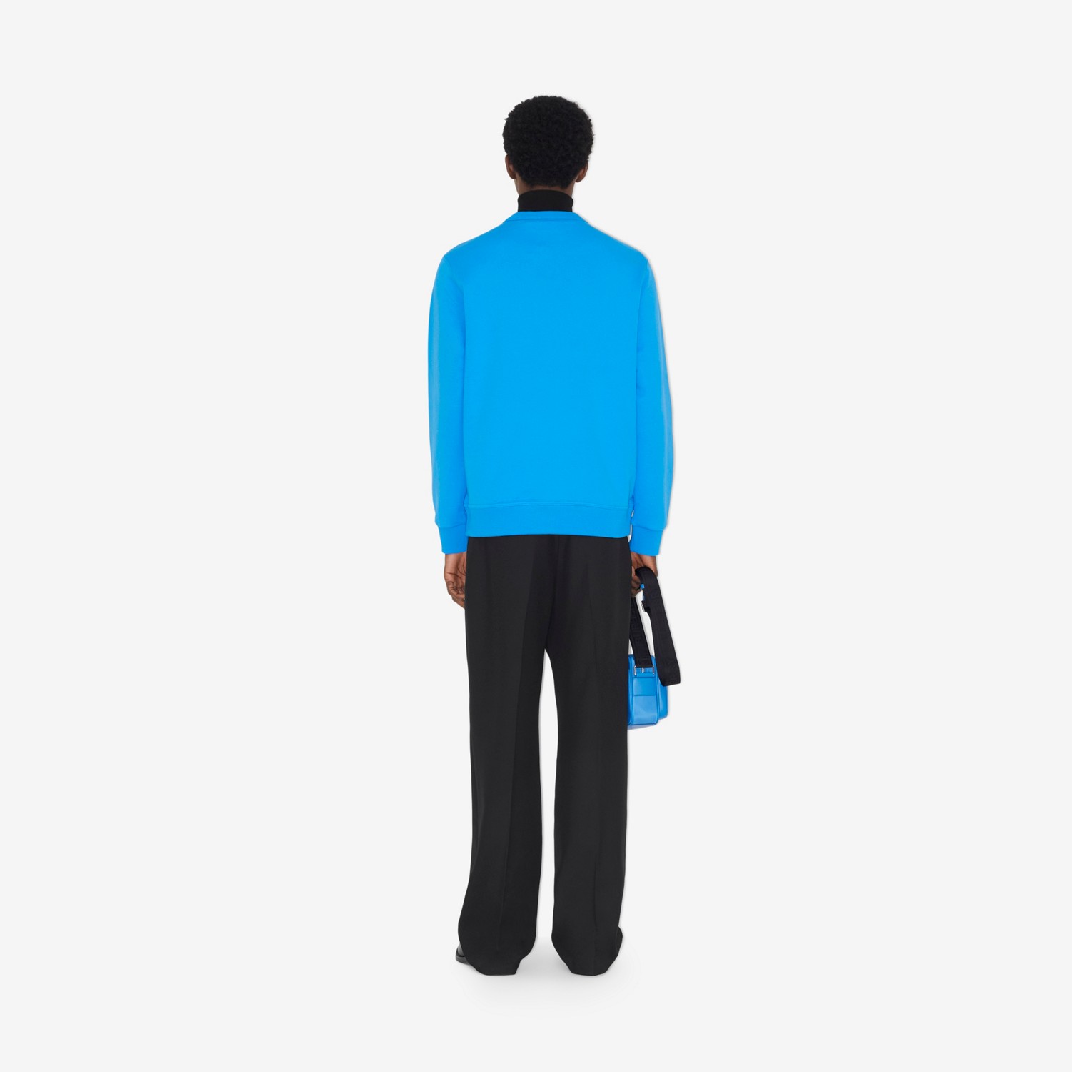 马术骑士徽标棉质运动衫 (亮天蓝色) - 男士 | Burberry® 博柏利官网