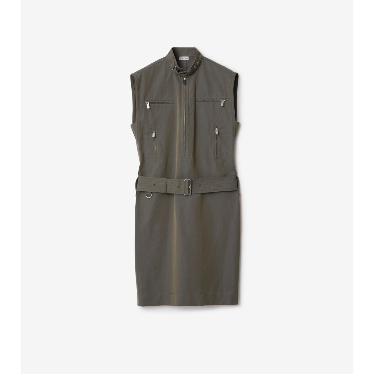 Burberry Linen Dress In Iron