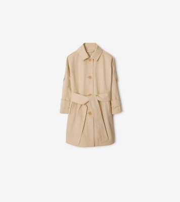 Nylon Cotton Car Coat in Pale stone | Burberry® Official