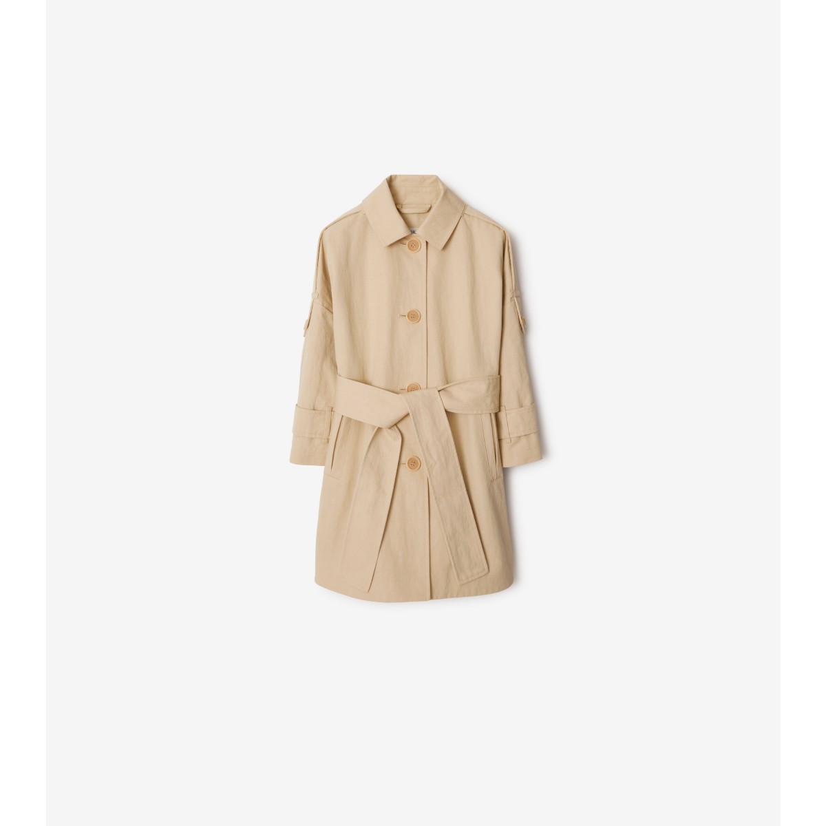 Shop Burberry Childrens Nylon Cotton Car Coat In Pale Stone