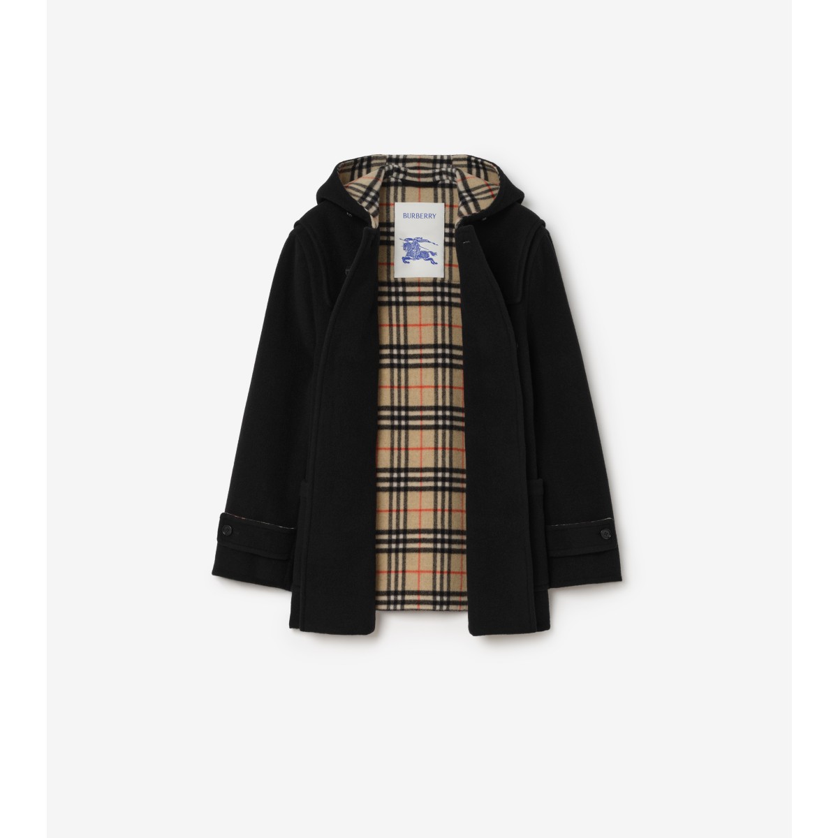 Short Wool Harrogate Duffle Coat in Black - Men | Burberry® Official