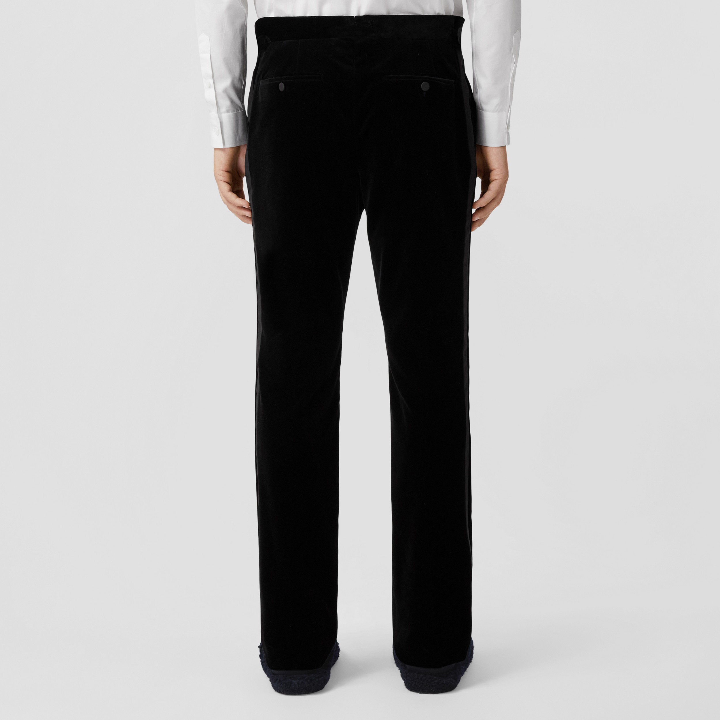 Cotton Velvet Tuxedo Trousers – Exclusive Capsule Collection in Black - Men | Burberry® Official - 3