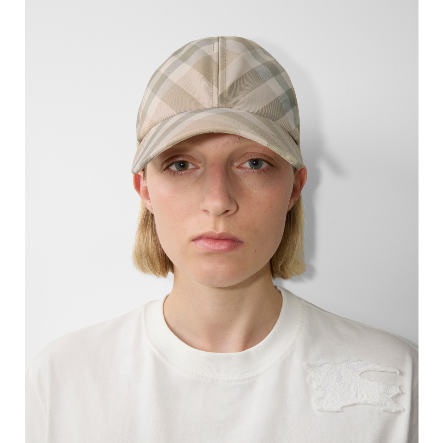 Check Baseball Cap in Flax - Men | Burberry® Official