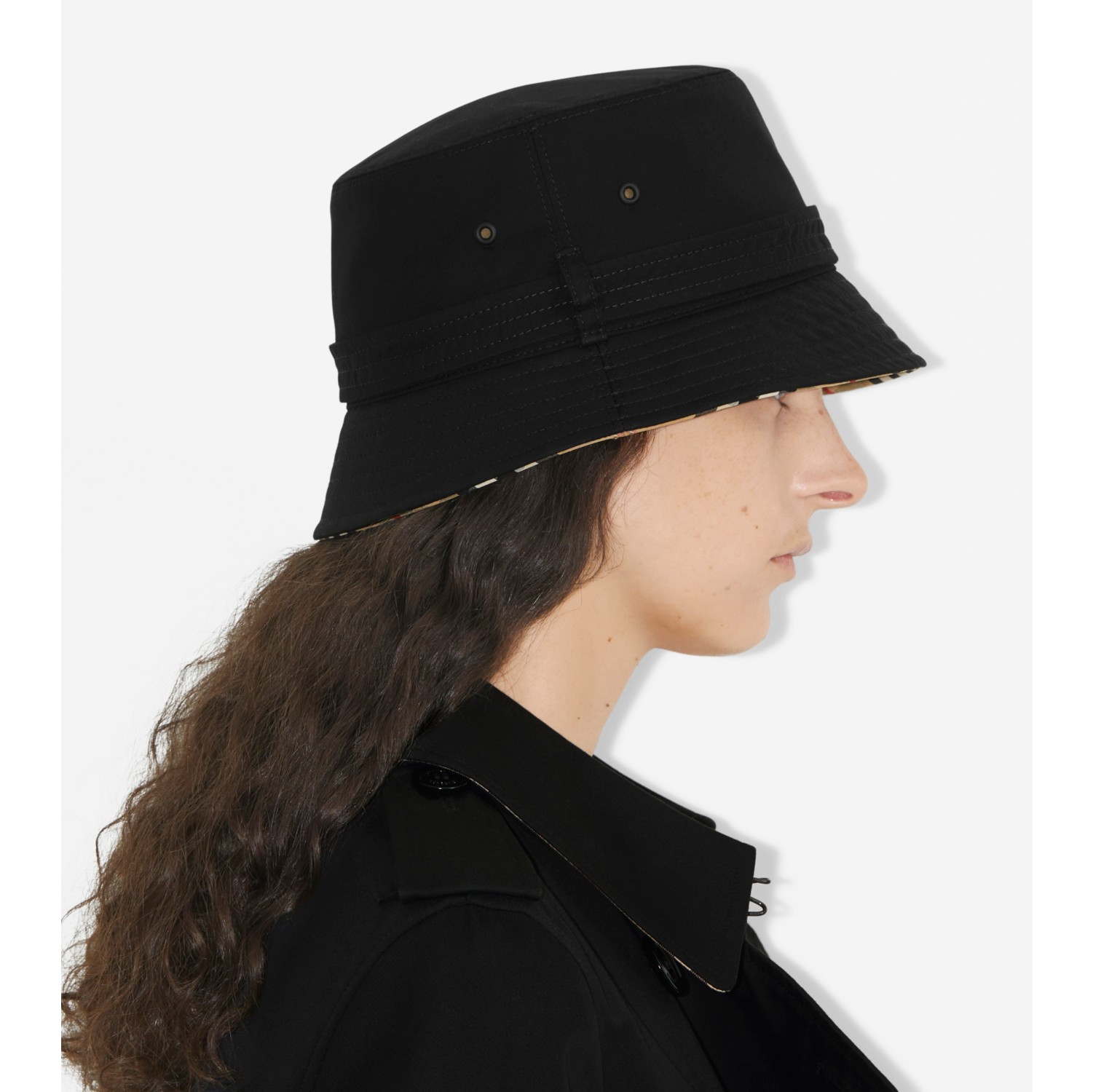 Cotton Gabardine Belted Bucket Hat