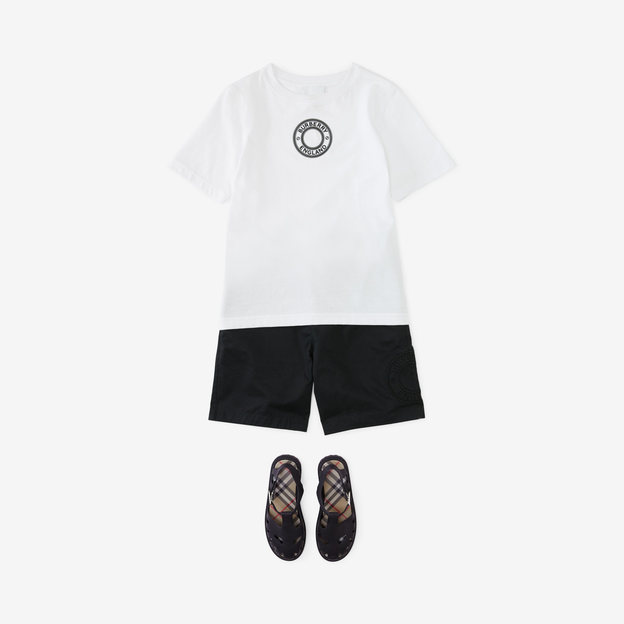 Camiseta em algodão com estampa gráfica (Branco) | Burberry® oficial - 4