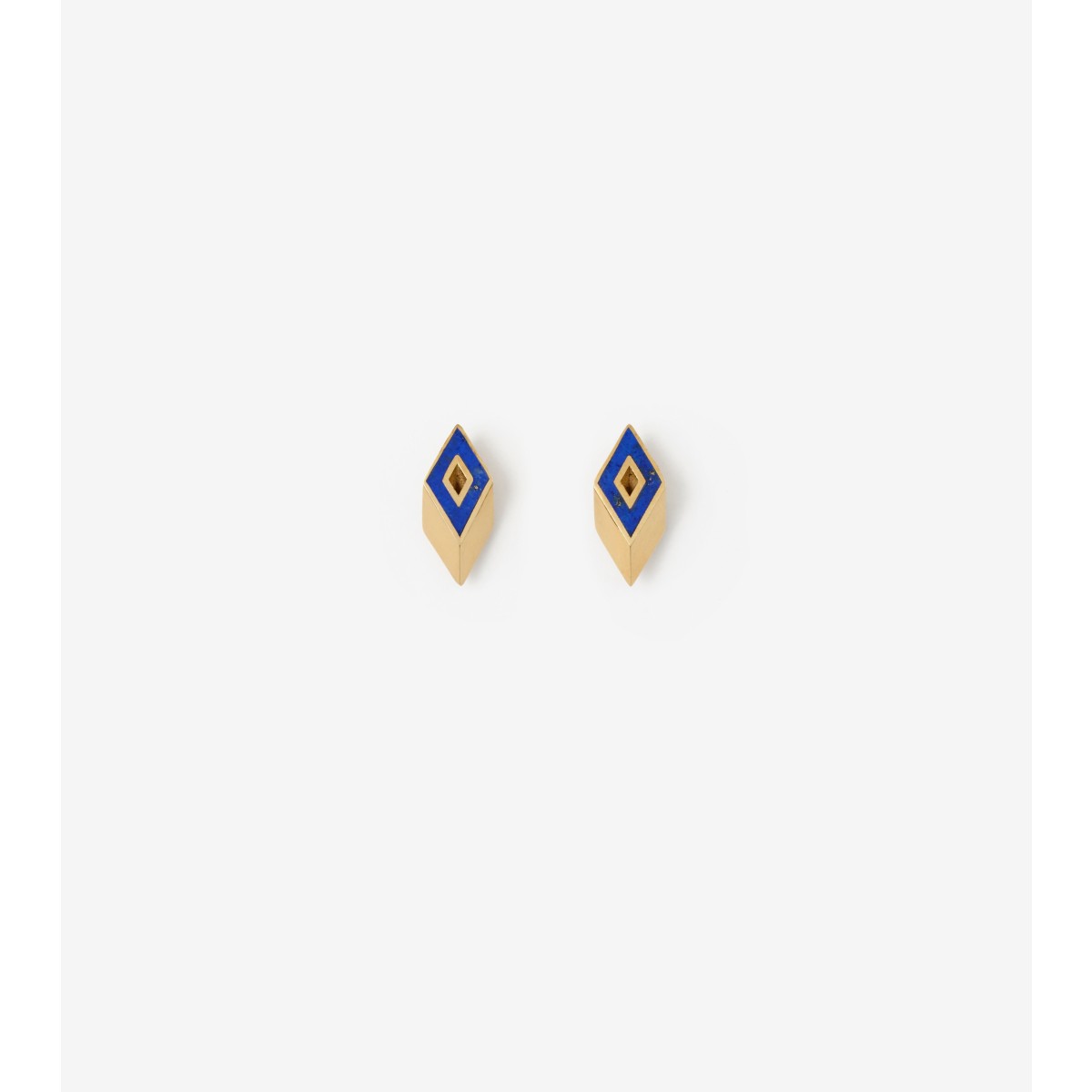  Lapis Hollow Stud Earrings