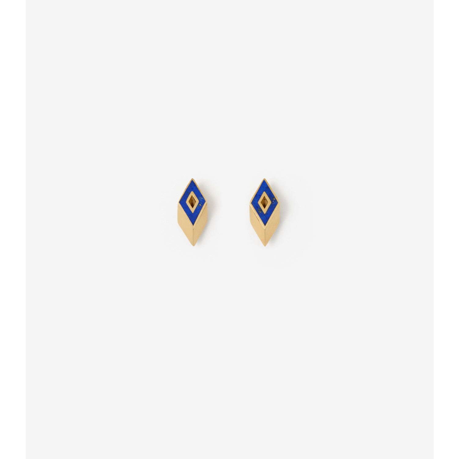 Lapis Hollow Stud Earrings