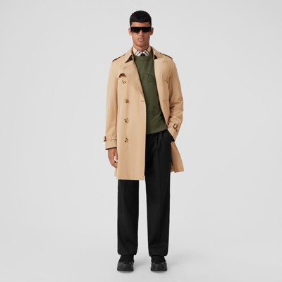 Burberry Cotton Trench Coat in Beige Natural Mens Clothing Coats Raincoats and trench coats for Men 