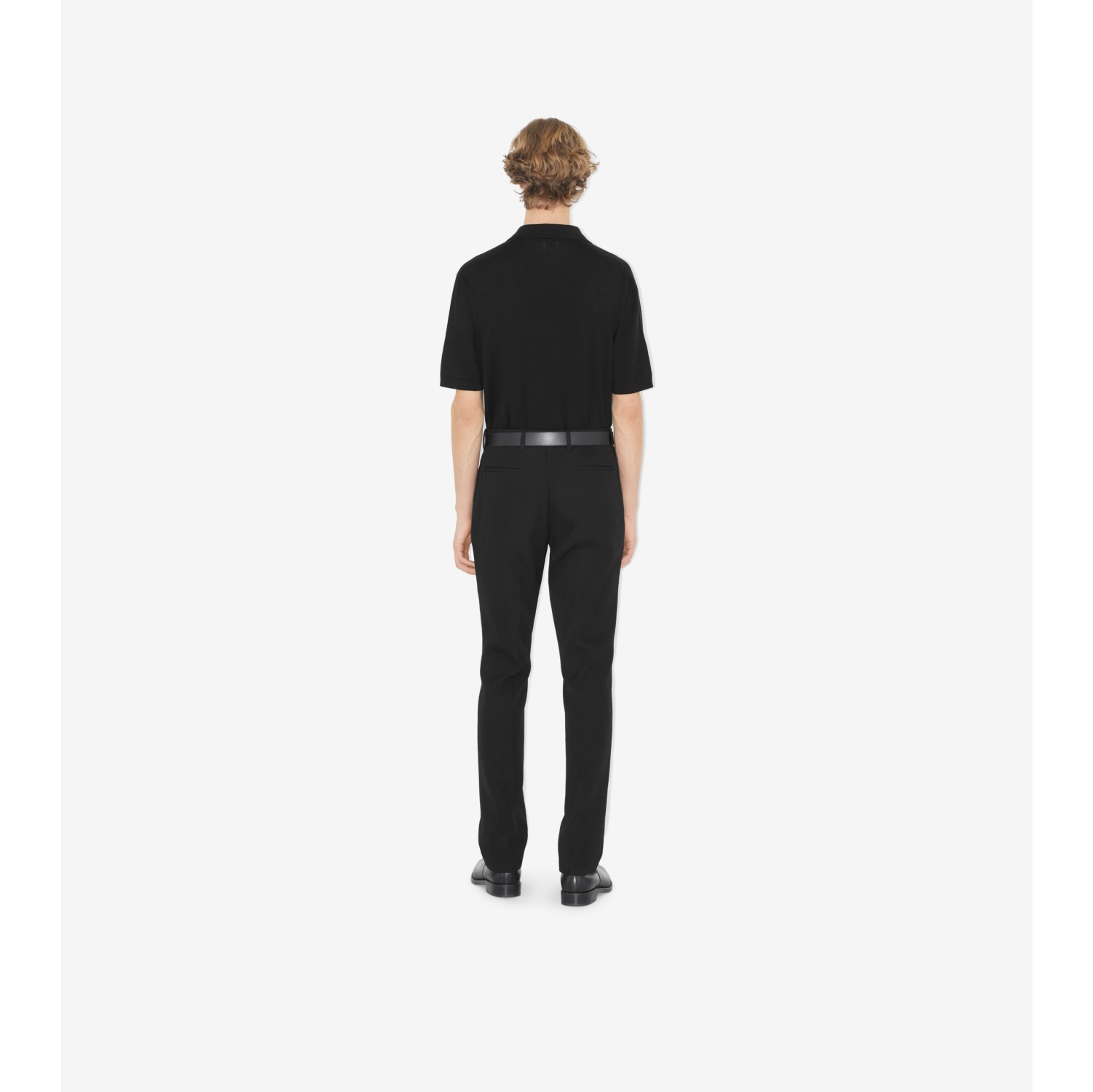 Black silk outlet polo shirt