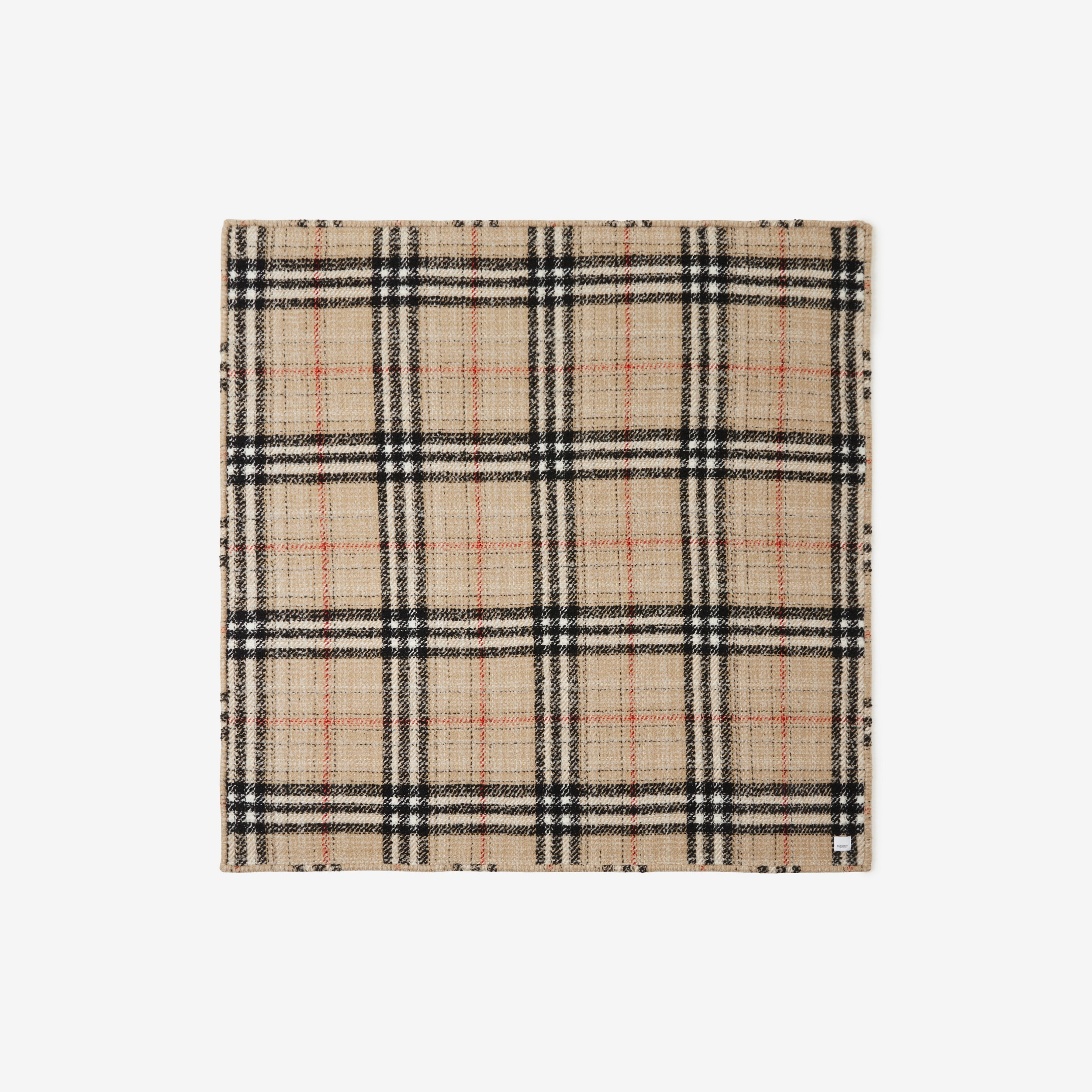 Check Cashmere Silk Blend Tweed Blanket in Archive Beige | Burberry® Official - 2