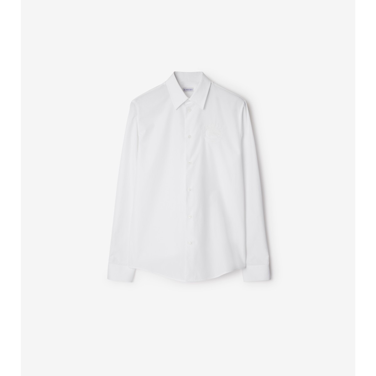 Burberry Cotton Ekd-embroidered Slim Shirt In White
