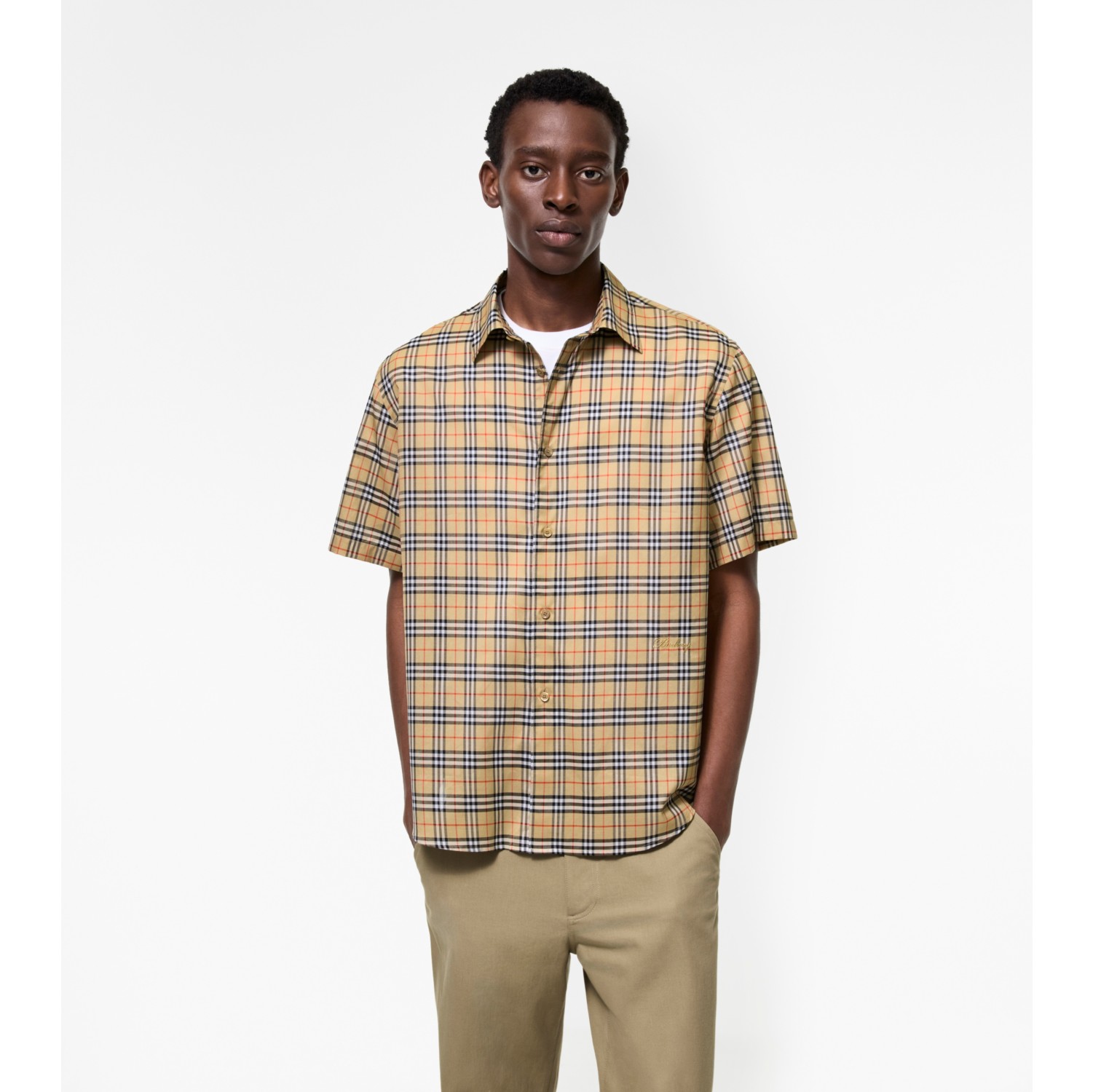 Relaxed Fit Check Cotton Shirt