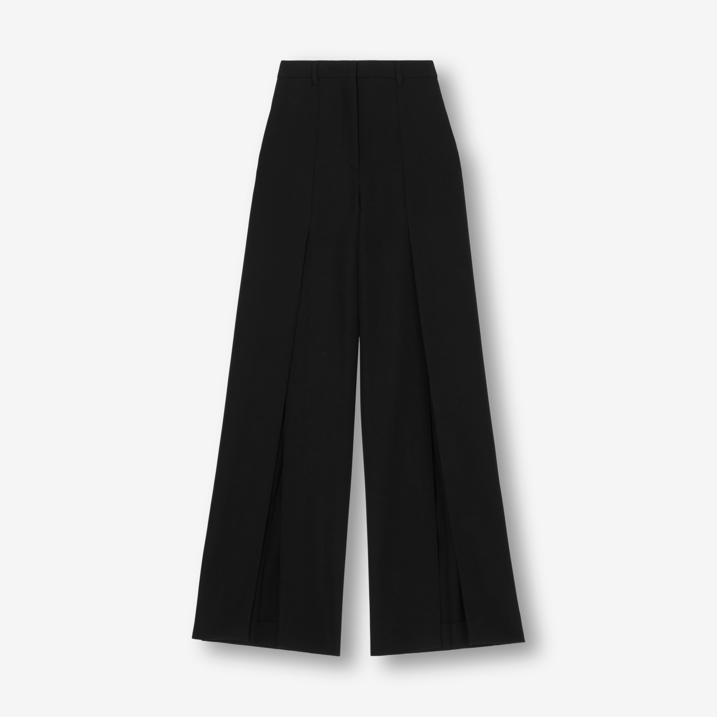 カスタムフィット グランドプードルウール ワイドレッグ トラウザー (ブラック) - ウィメンズ | Burberry®公式サイト - 1