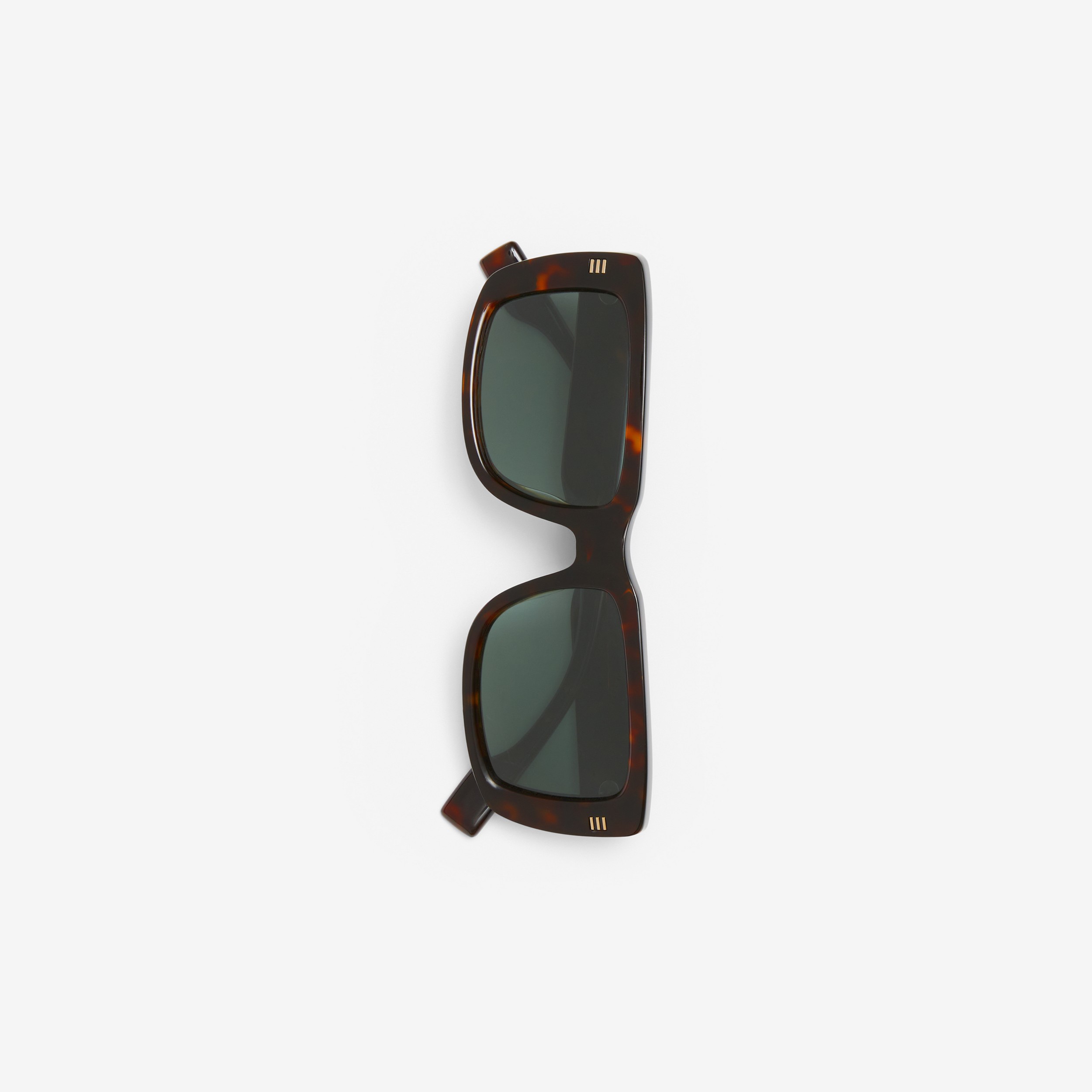 Gafas de sol con montura rectangular y detalles de logotipo (Carey Oscuro) - Hombre | Burberry® oficial - 2