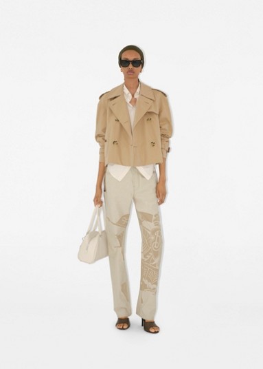 Cropped Gabardine Mayfair Trench Jacket