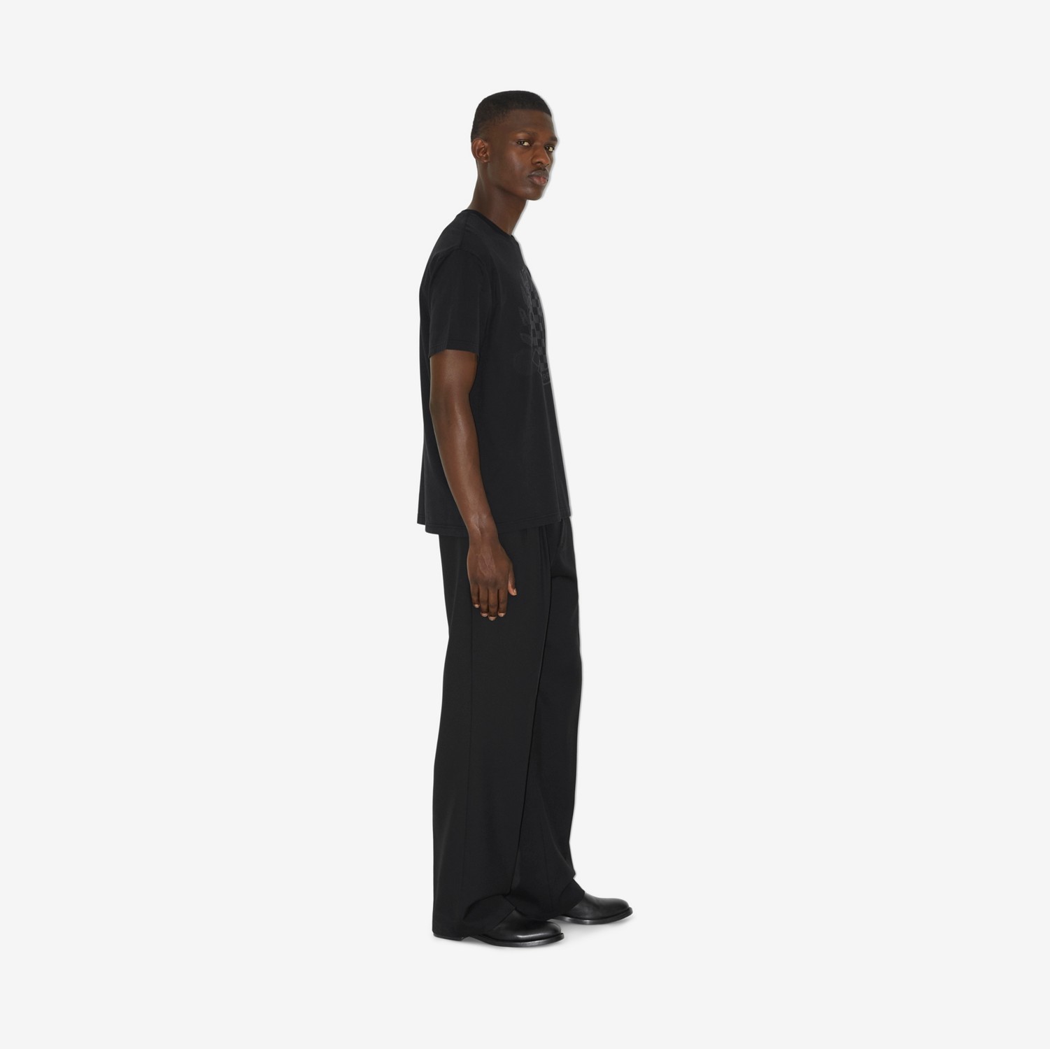 T-shirt en coton avec écusson à damier (Noir) - Homme | Site officiel Burberry®