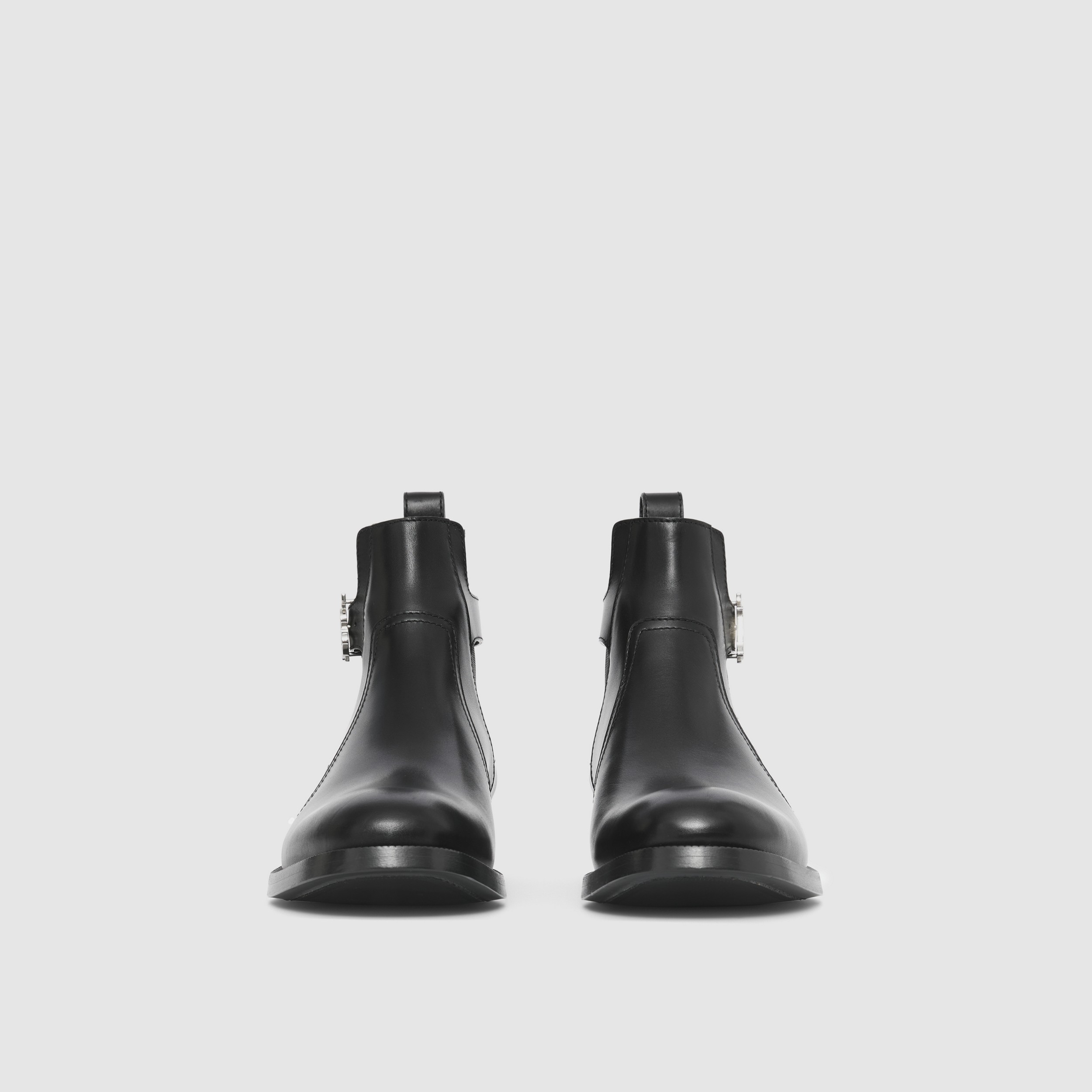 Monogram Motif Leather Chelsea Boots in Black - Men | Burberry® Official - 4