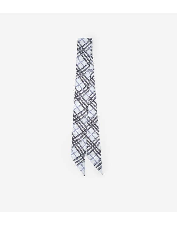 Sciarpa sottile in seta reversibile con Etched Knight