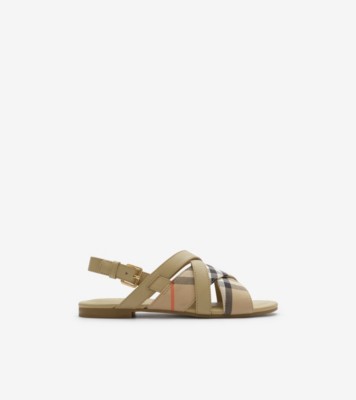 Check Sandals in Sand beige - Children | Burberry® Official