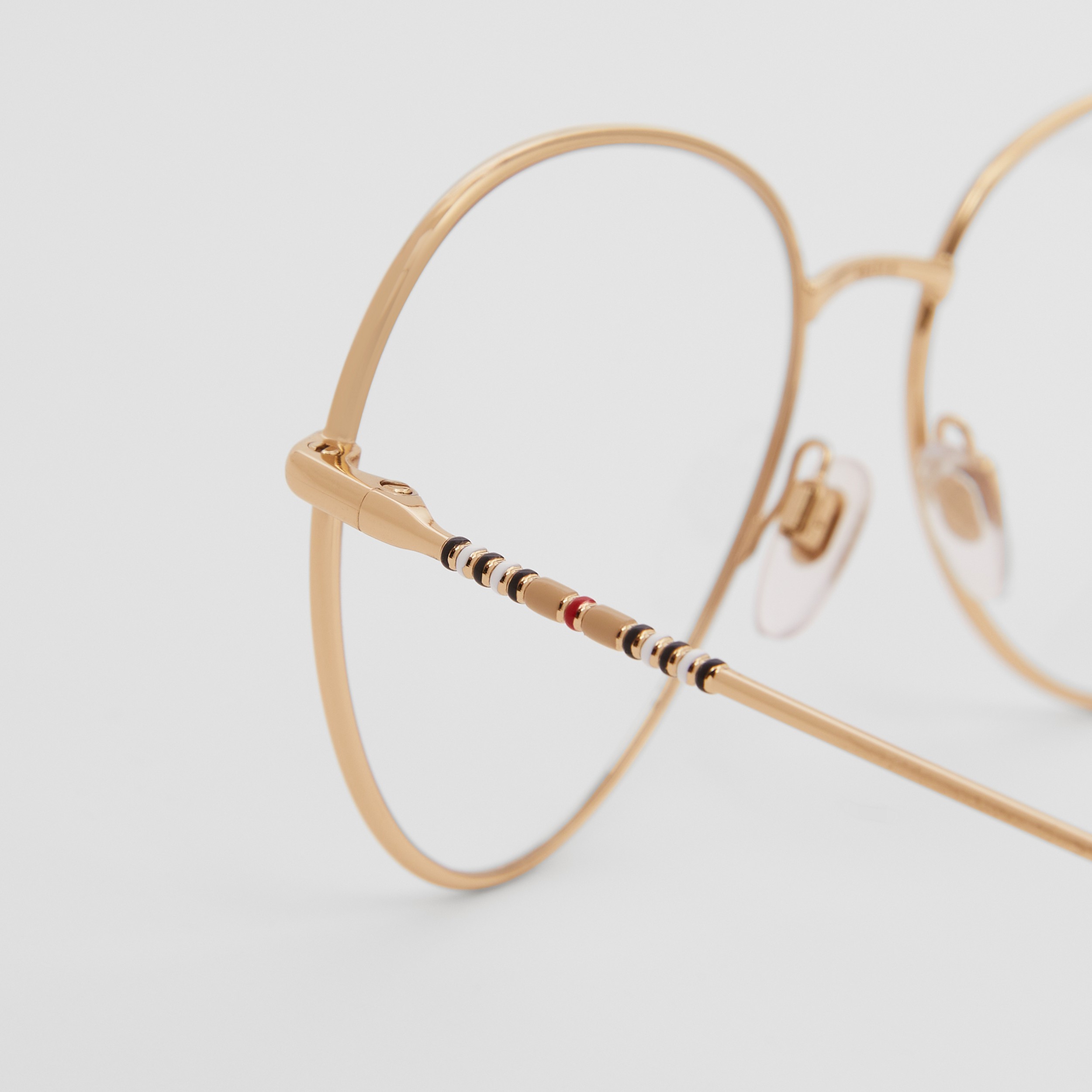 Nickelbrille mit Streifendetail (Schwarz) - Damen | Burberry® - 2