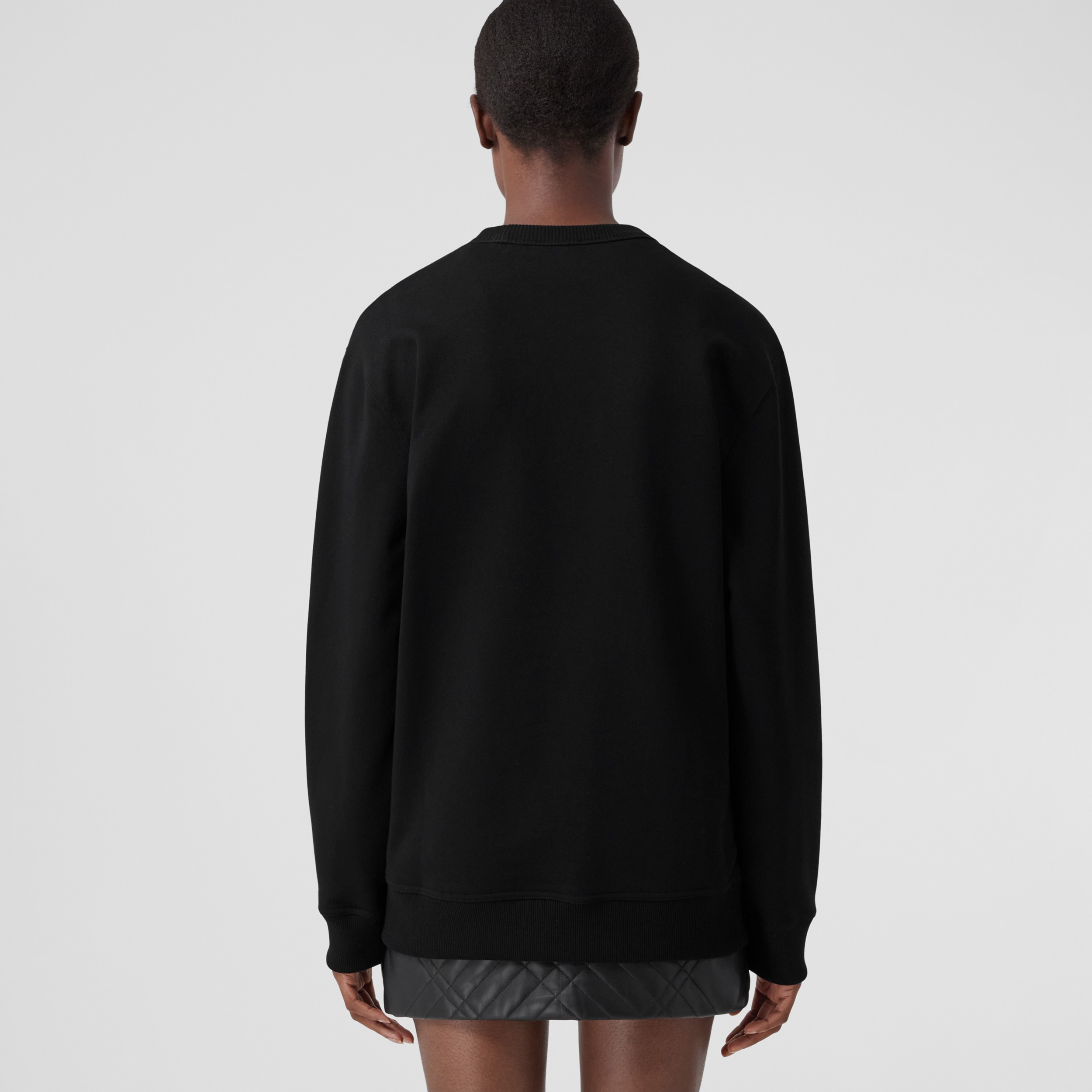 College Graphic Cotton Oversized Sweatshirt in Black - Women | Burberry® Official - 3