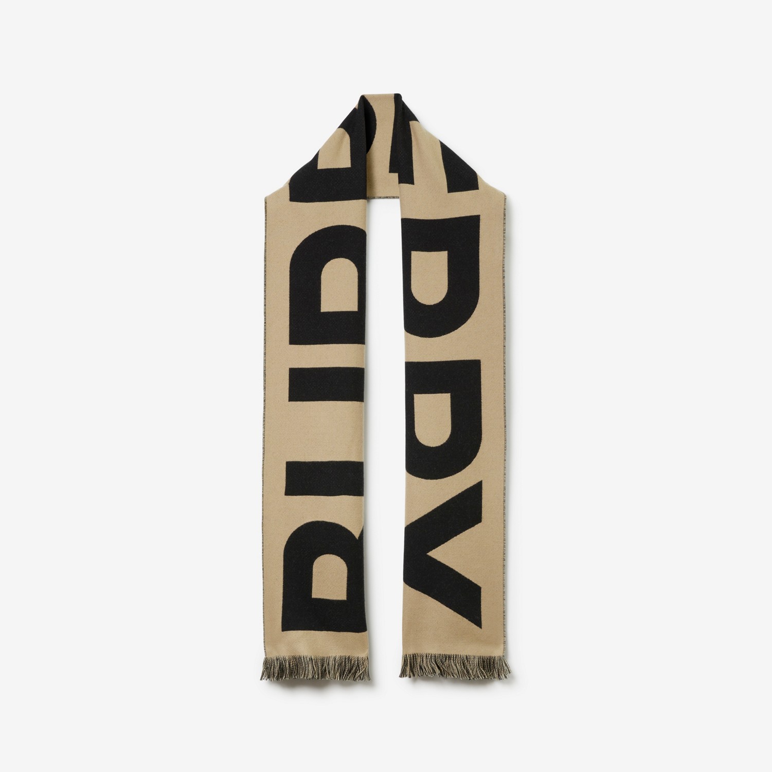 Logo Wool Jacquard Scarf in Archive Beige | Burberry® Official