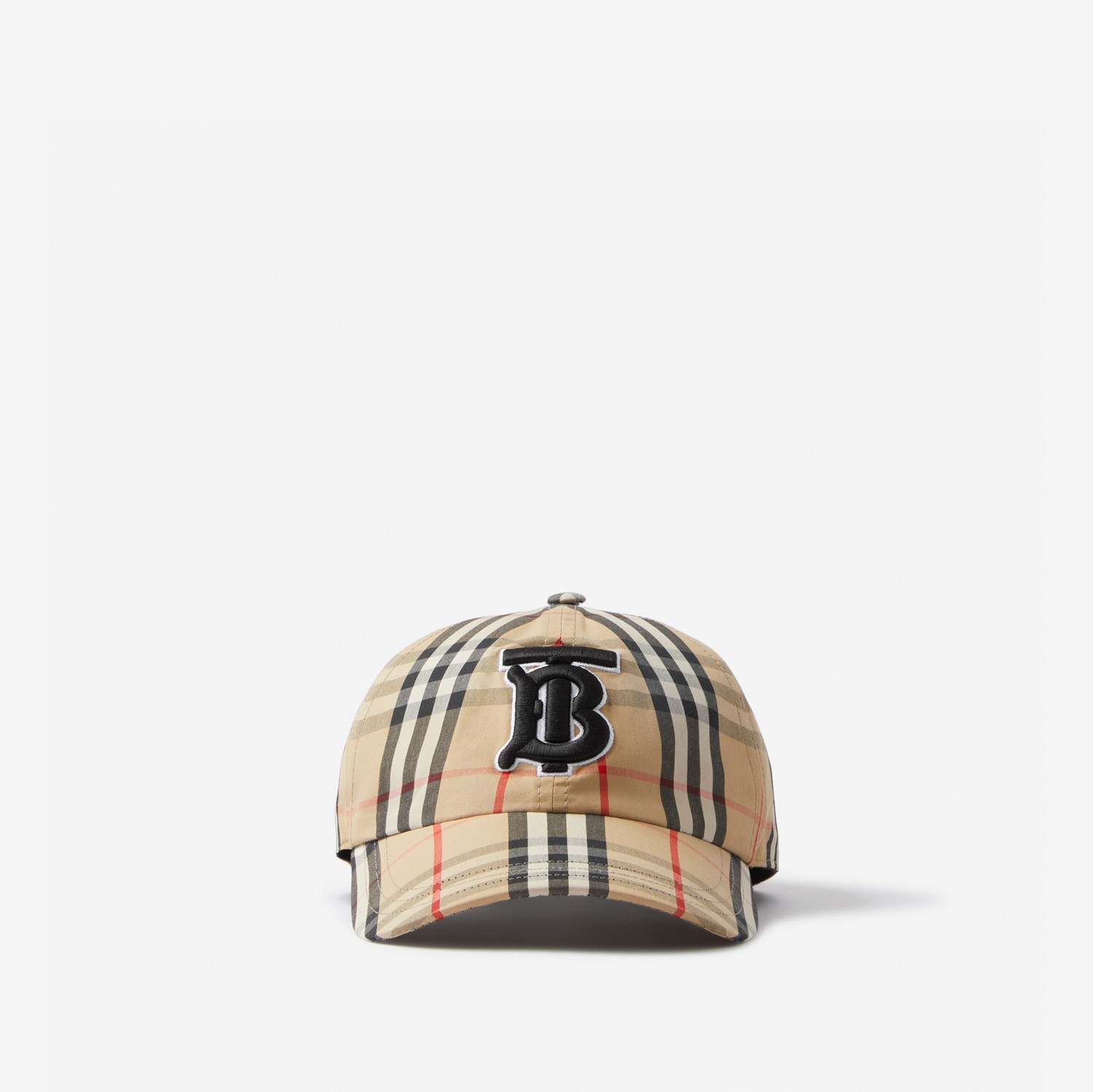 Monogram Motif Vintage Check Cotton Baseball Cap in Archive Beige | Burberry® Official