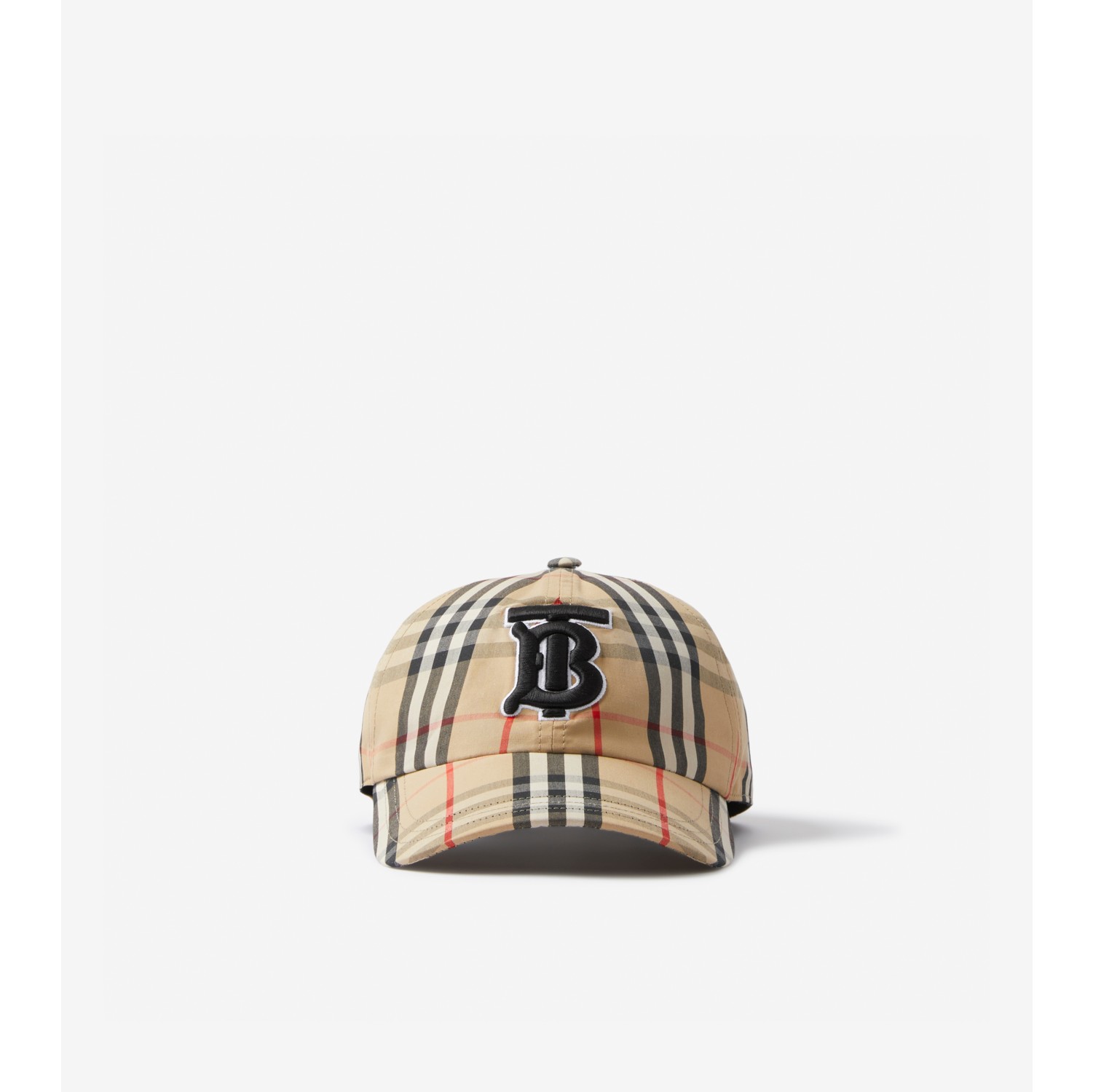 in Check Official Monogram Baseball Archive Burberry® Motif Vintage Cap | Cotton beige