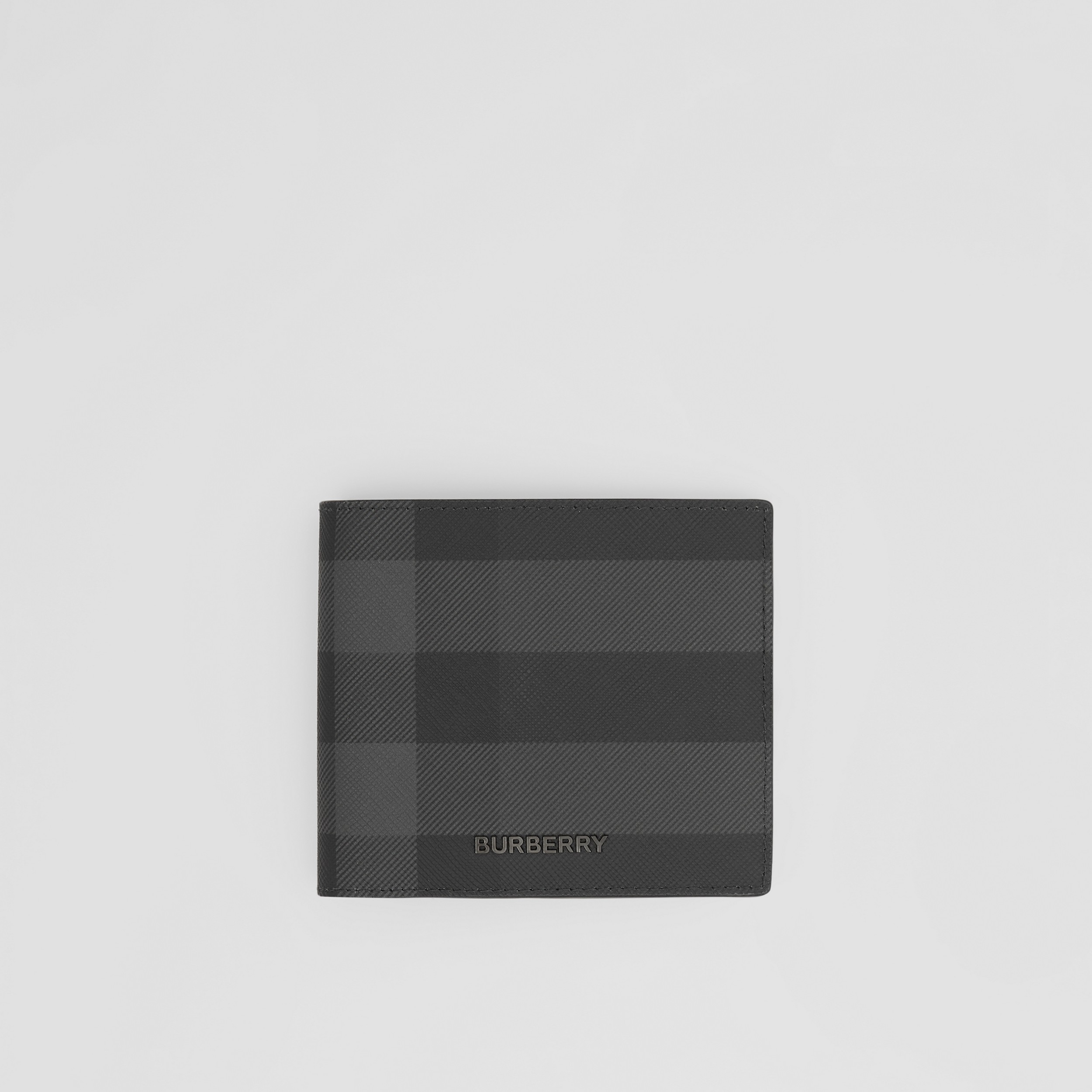 Charcoal Check and Leather Bifold Wallet - Men | Burberry® Official - 1