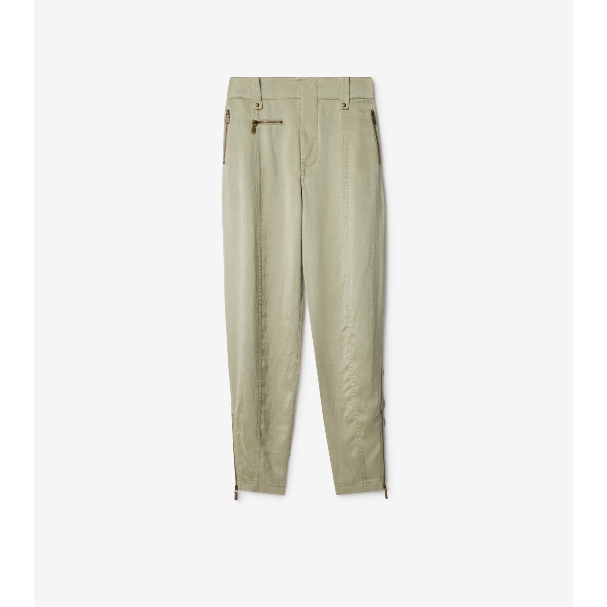 Burberry Lyocell Tailored Trousers In Beige
