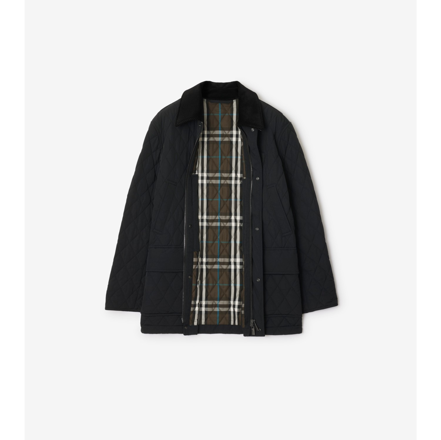 Quilted Nylon Barn Jacket in Black snug Women Burberry Official