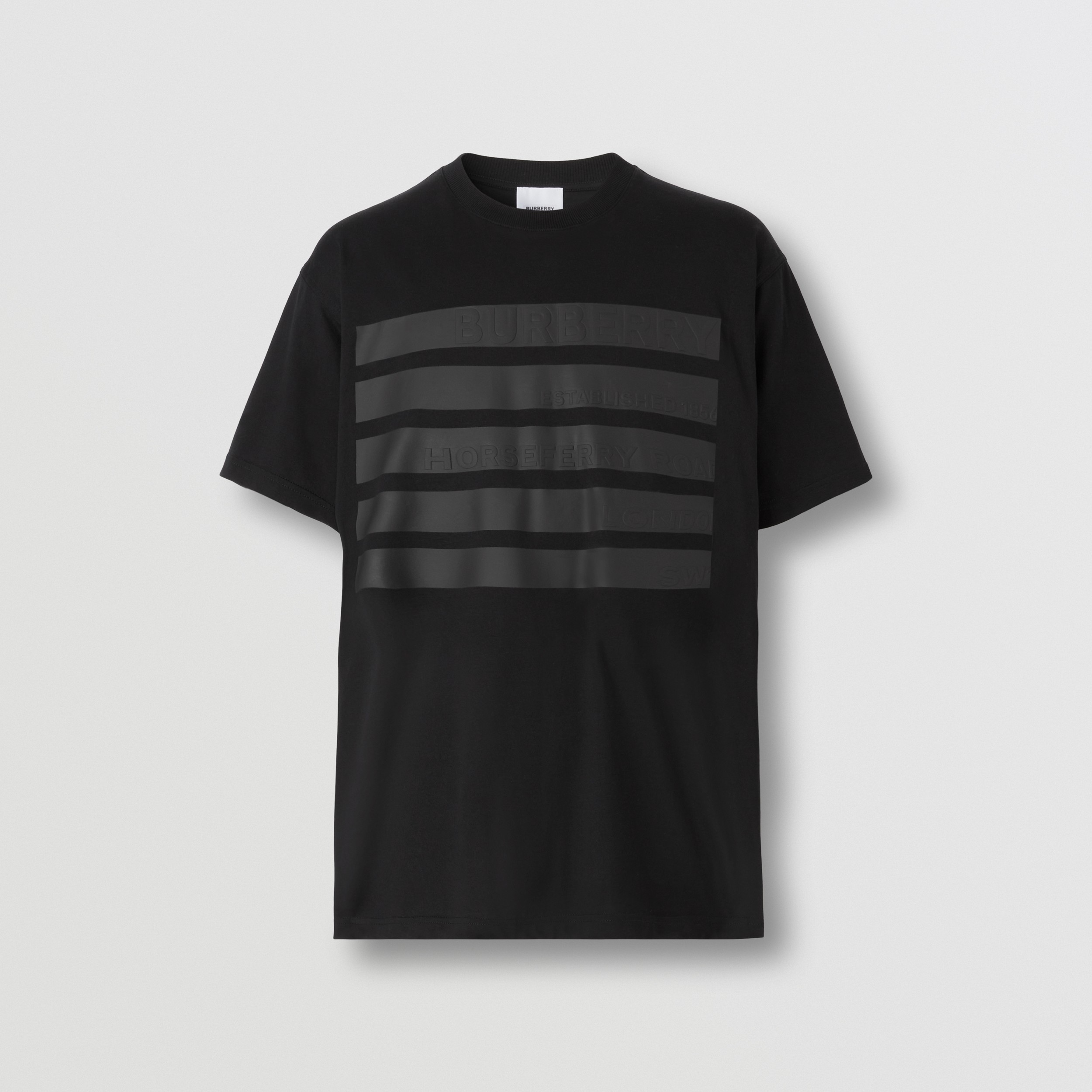 Horseferry Print Cotton Oversized T-shirt in Black - Men | Burberry® Official - 4