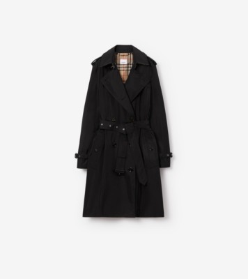 Mid-length Lightweight Kensington Trench Coat in Black - Women