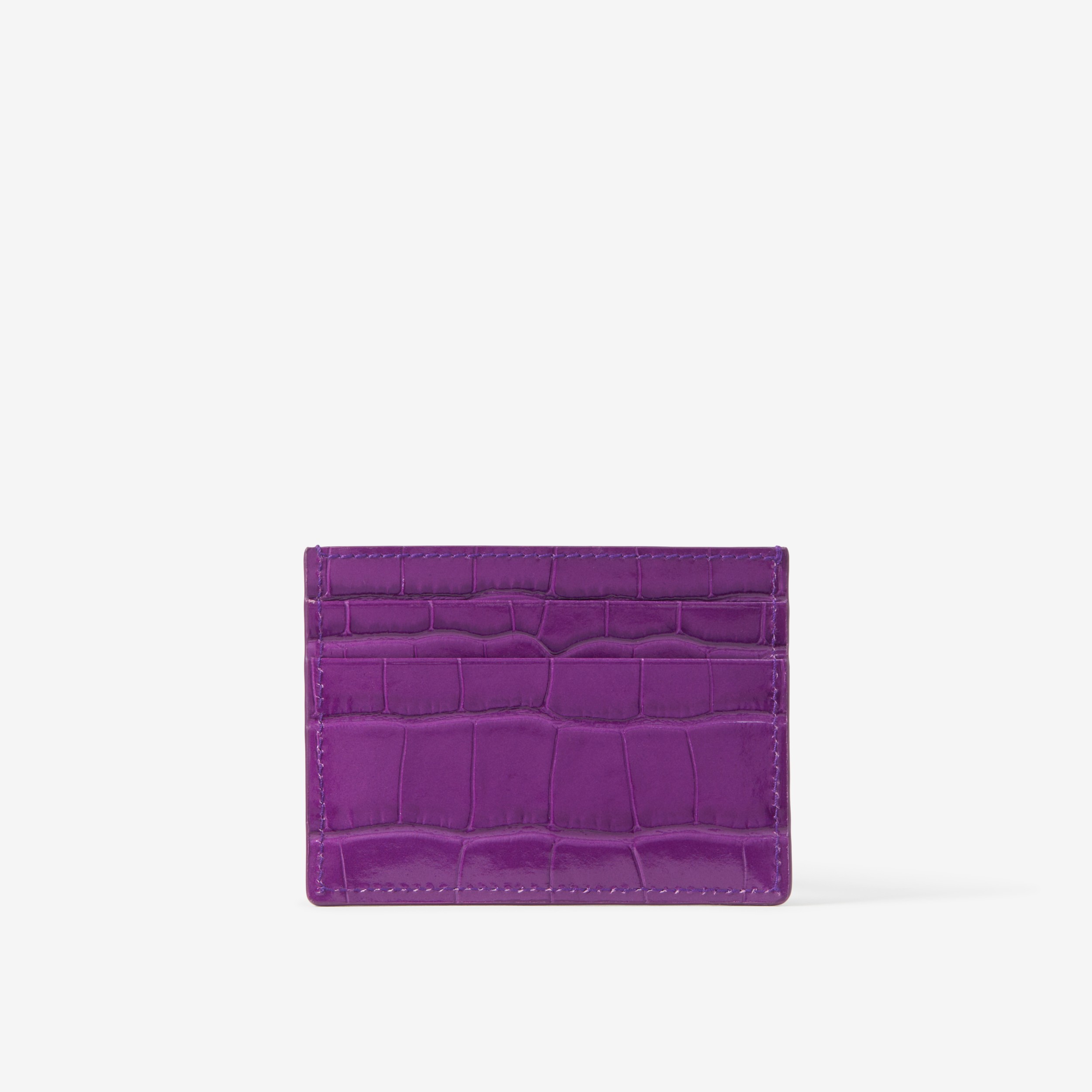 Embossed Leather TB Card Case in Thistle - Women | Burberry® Official
