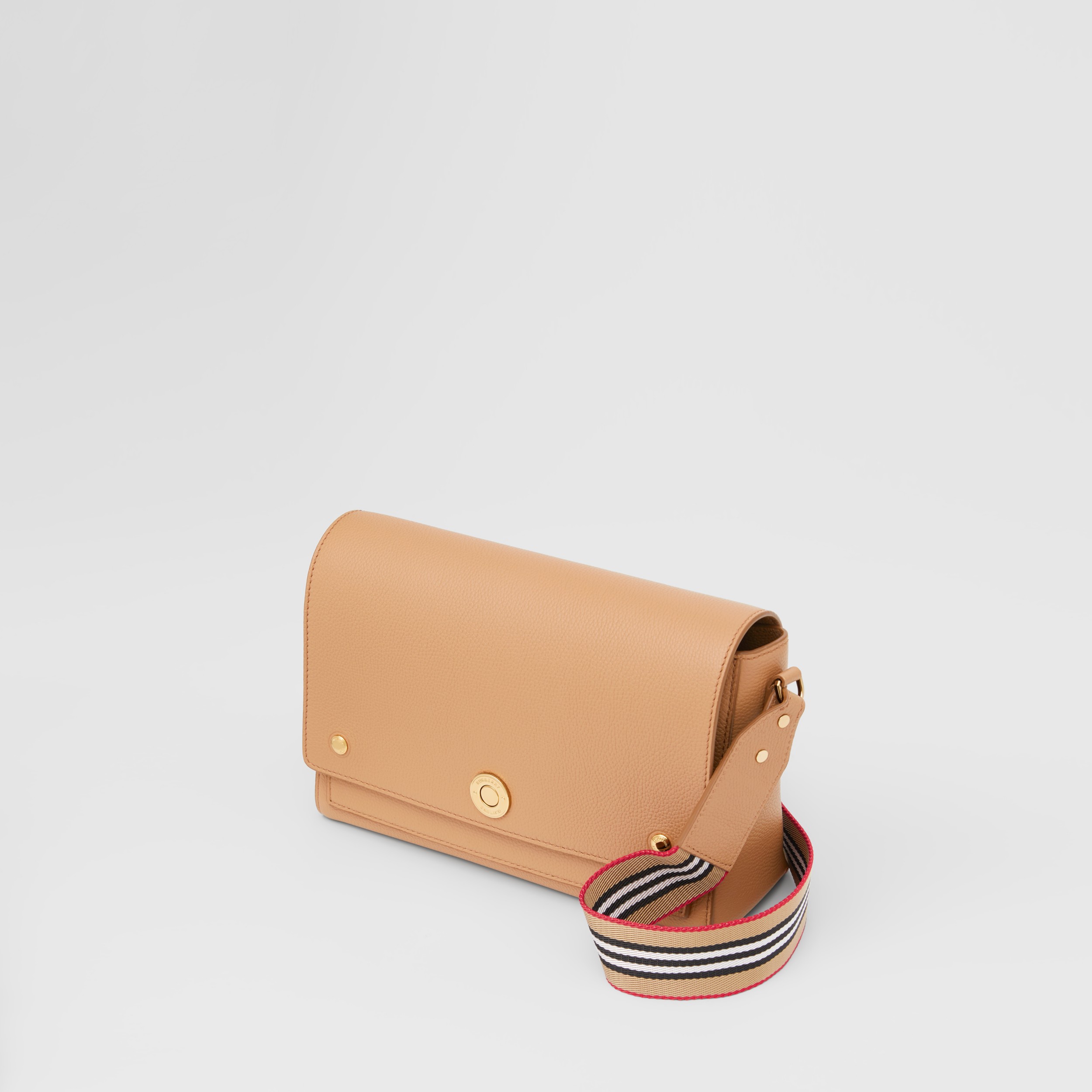 Grainy Leather Note Crossbody Bag in Camel Women Burberry United