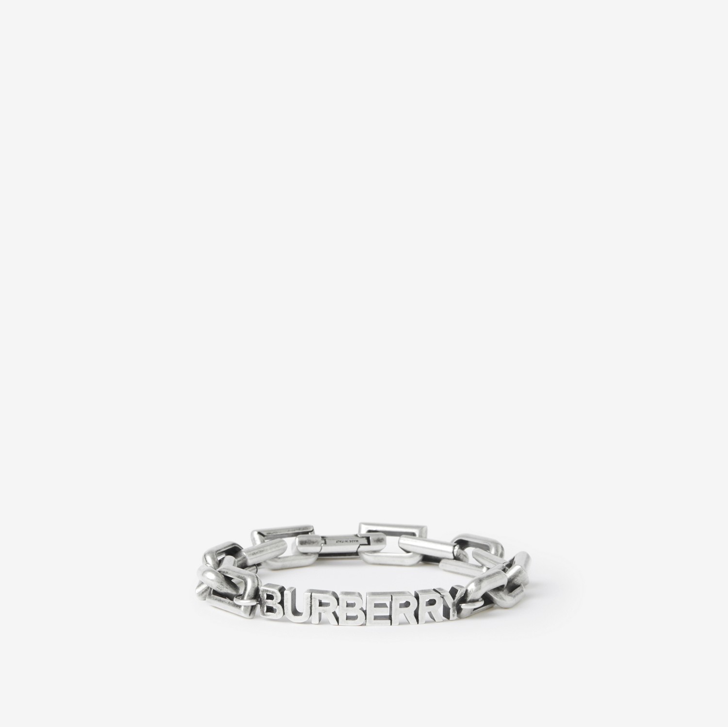 Logo Detail Palladium-plated Chain-link Bracelet in Aged Silver - Men | Burberry® Official
