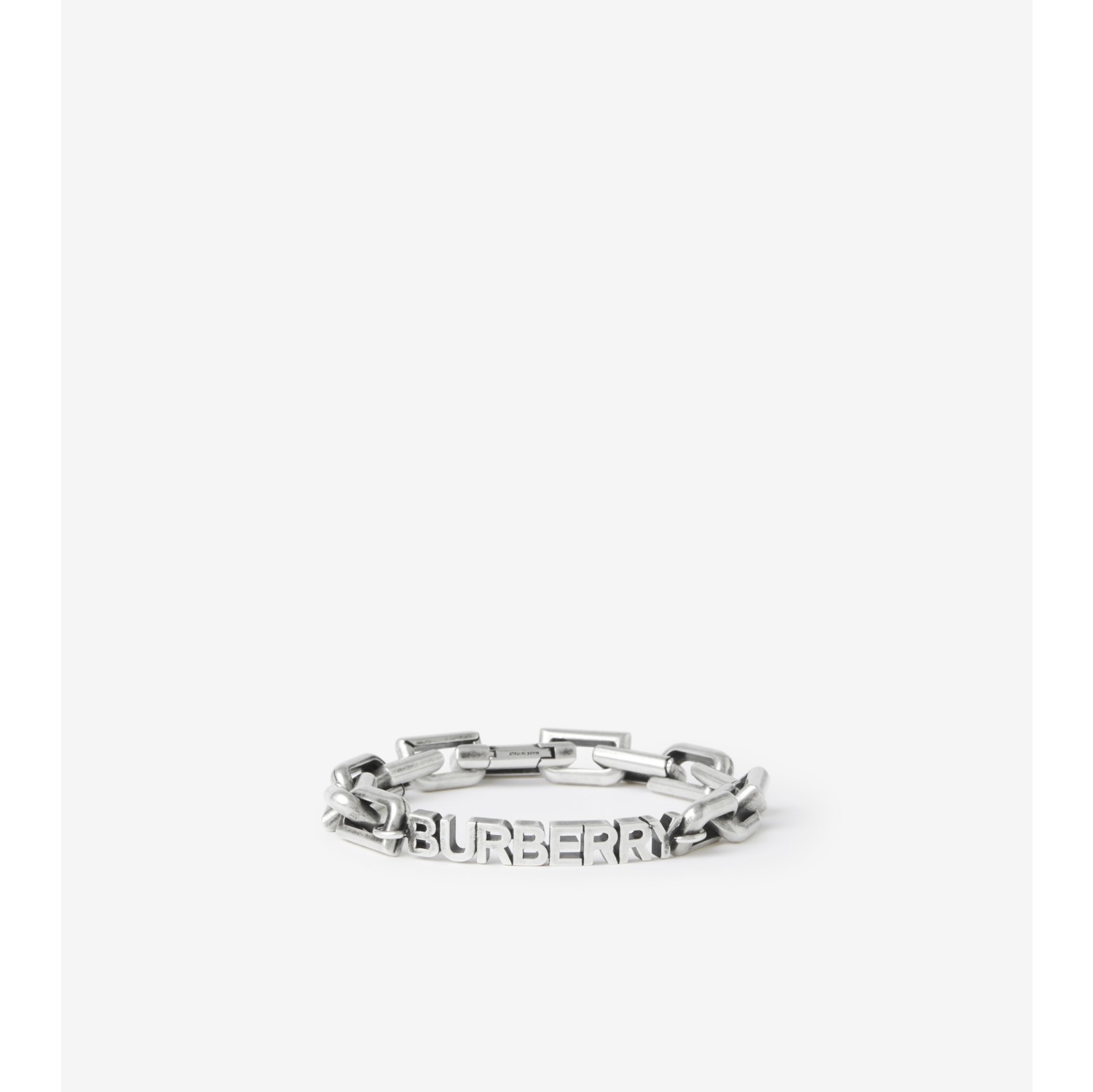 Logo Detail Palladium-plated Chain-link Bracelet in Aged Silver - Men |  Burberry® Official